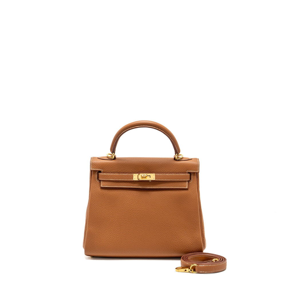 HERMES Kelly 25 Togo Gold GHW