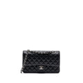 CHANEL MEDIUM CLASSIC DOUBLE FLAP BAG CAVIAR BLACK SHW (MICROCHIP)