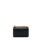 CHANEL SMALL BOY BAG CALFSKIN BLACK GHW