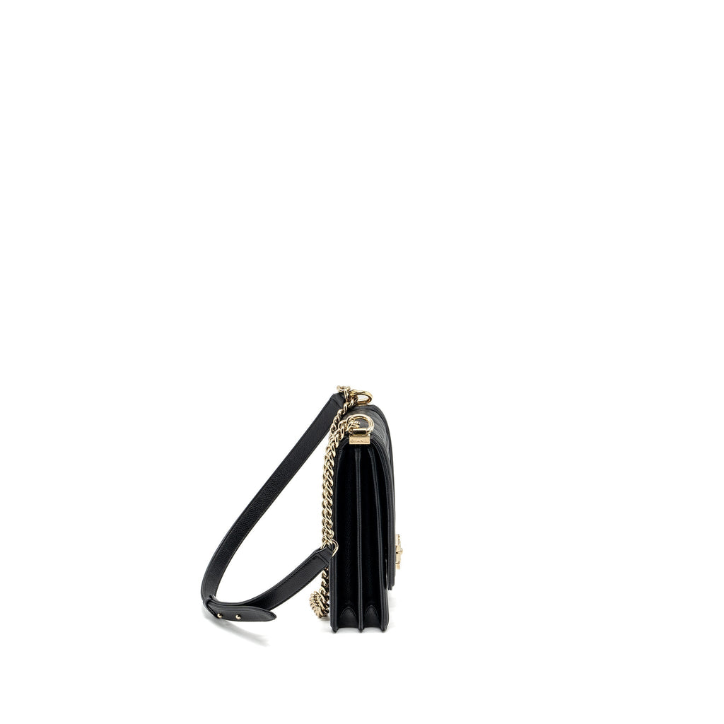 CHANEL NORTH SOUTH BOY BAG CAVIAR BLACK LGHW