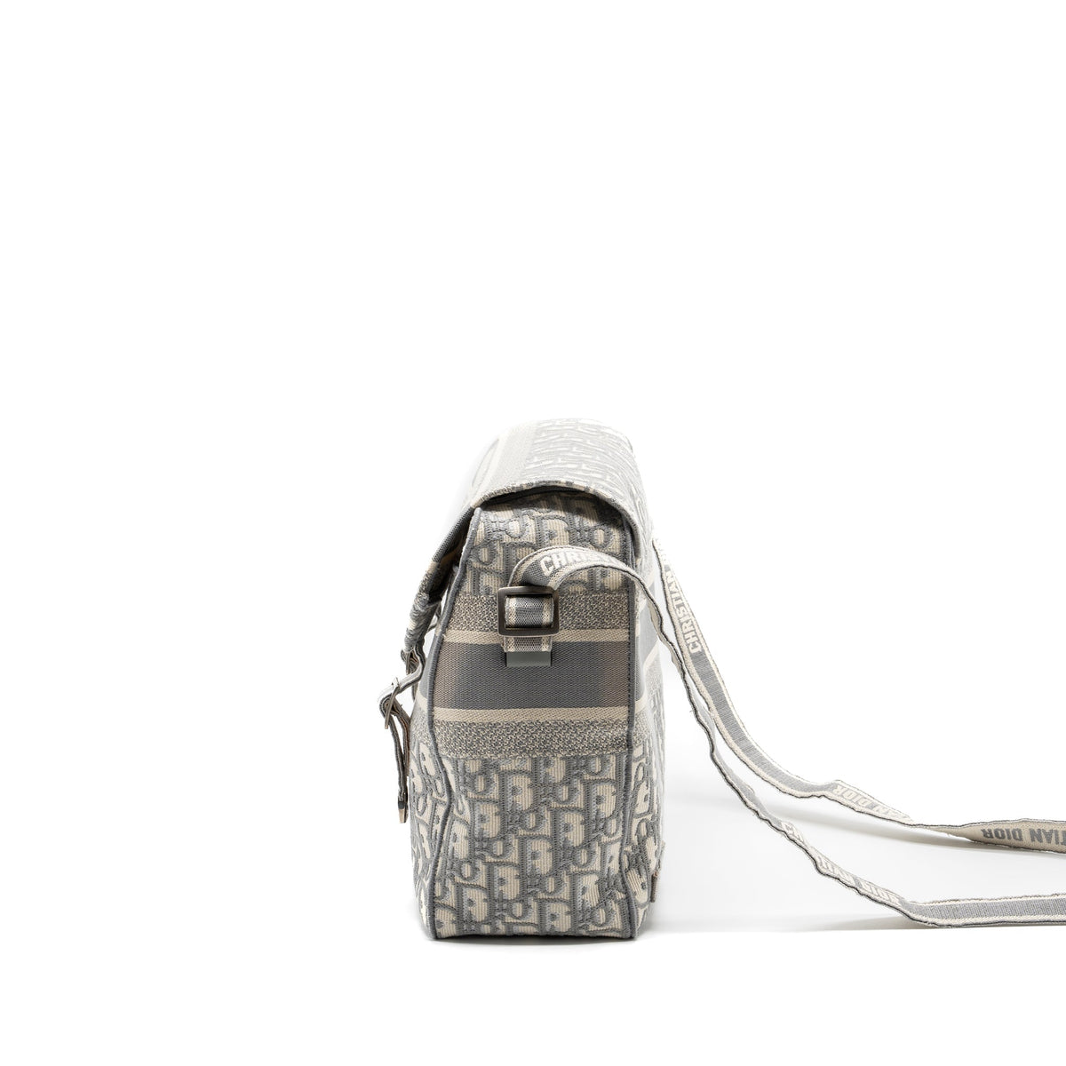 DIOR DIORCAMP MESSENGER BAG OBLIQUE EMBROIDERY LIGHT GREY SHW