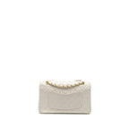 CHANEL VINTAGE MEDIUM CLASSIC DOUBLE FLAP BAG LAMBSKIN WHITE GHW