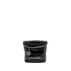CHANEL MINI 22 BAG SHINY CALFSKIN BLACK SHW (MICROCHIP)