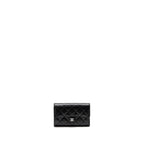 CHANEL CLASSIC FLAP WALLET CAVIAR BLACK SHW (MICROCHIP)
