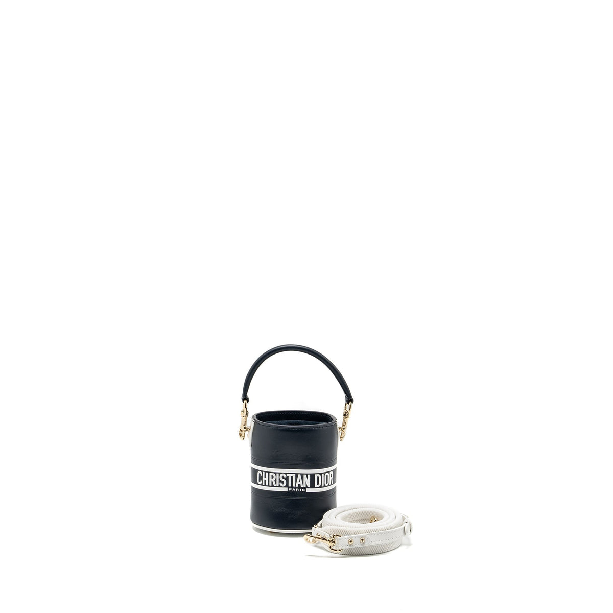 DIOR MICRO DIOR VIBE BUCKET BAG CALFSKIN BLUE/WHITE LGHW