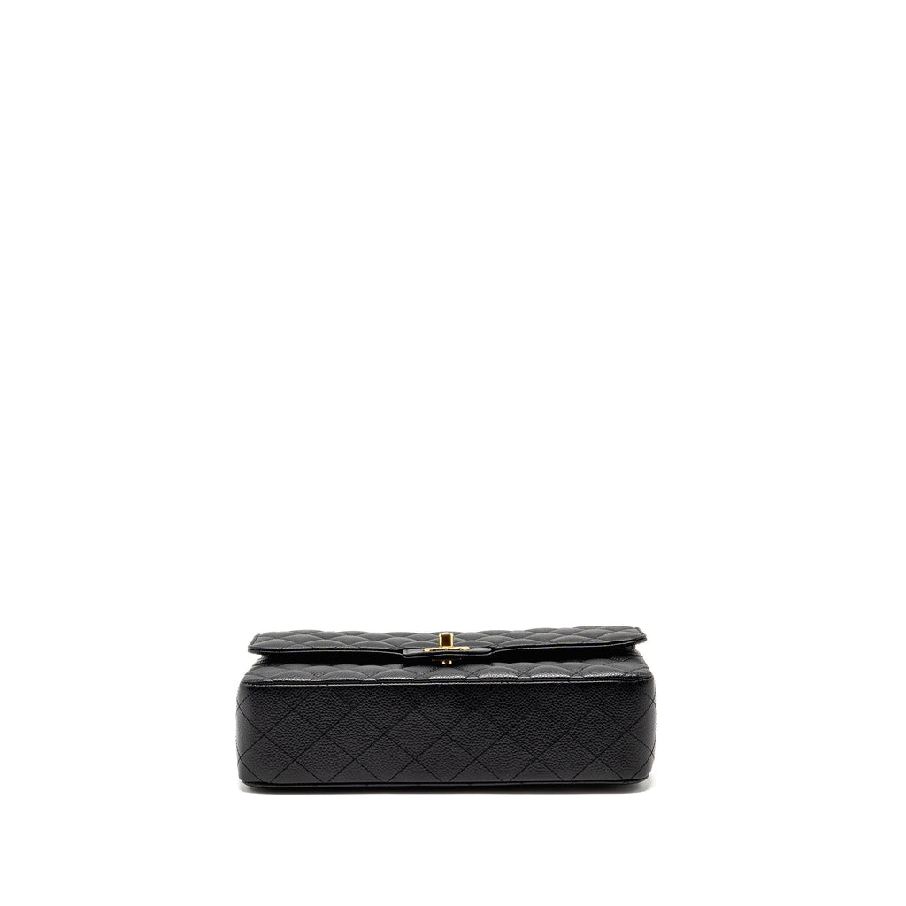 CHANEL MEDIUM CLASSIC DOUBLE FLAP BAG CAVIAR BLACK LGHW