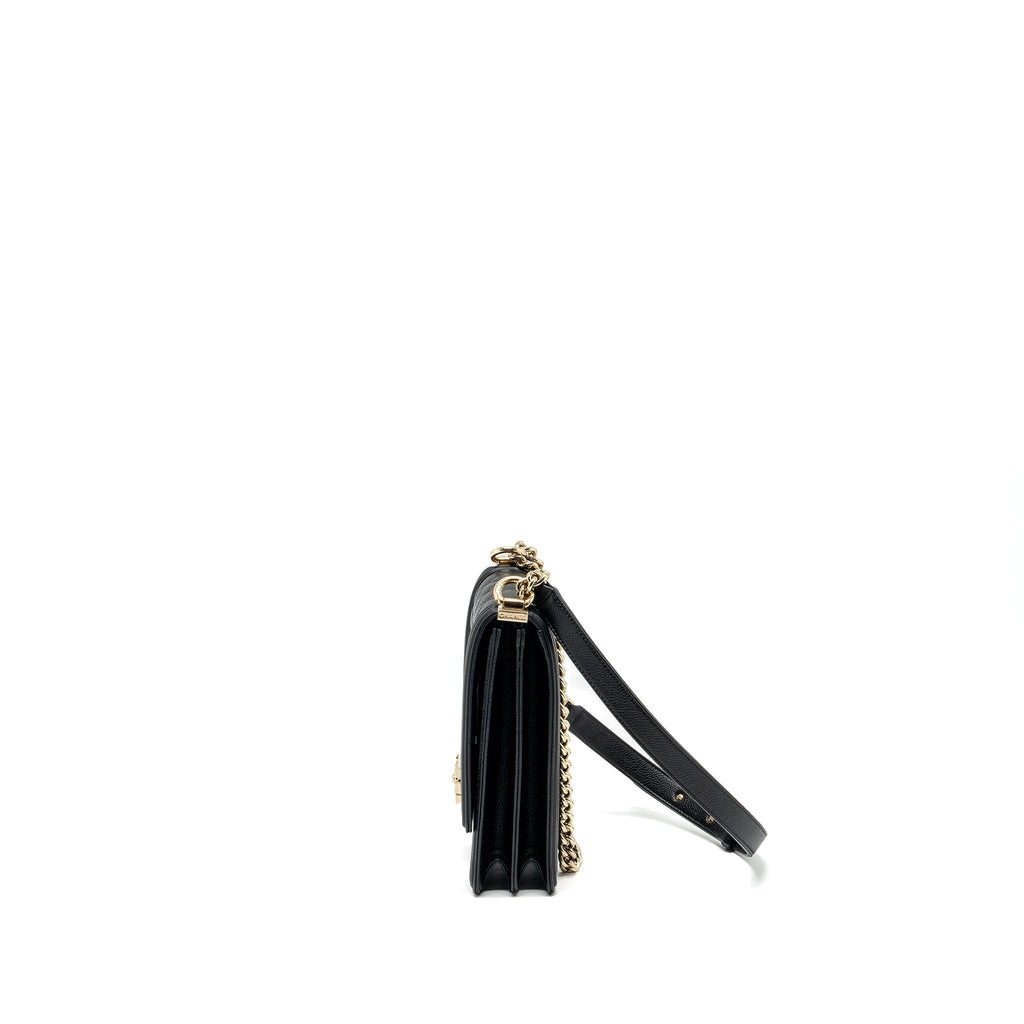 CHANEL NORTH SOUTH BOY BAG CAVIAR BLACK LGHW