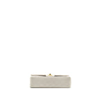 CHANEL VINTAGE MEDIUM CLASSIC DOUBLE FLAP BAG LAMBSKIN WHITE GHW