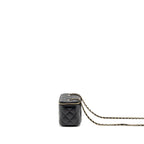 CHANEL LONG VANITY CASE WITH CHAIN LAMBSKIN BLACK LGHW