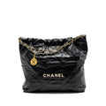 CHANEL MEDIUM 22 BAG CALFSKIN BLACK GHW (MICROCHIP)