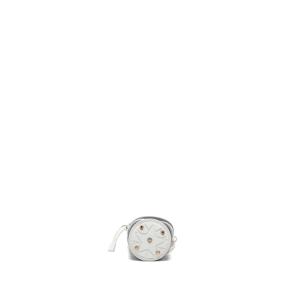 DIOR MICRO DIOR VIBE BUCKET BAG CALFSKIN BLUE/WHITE LGHW