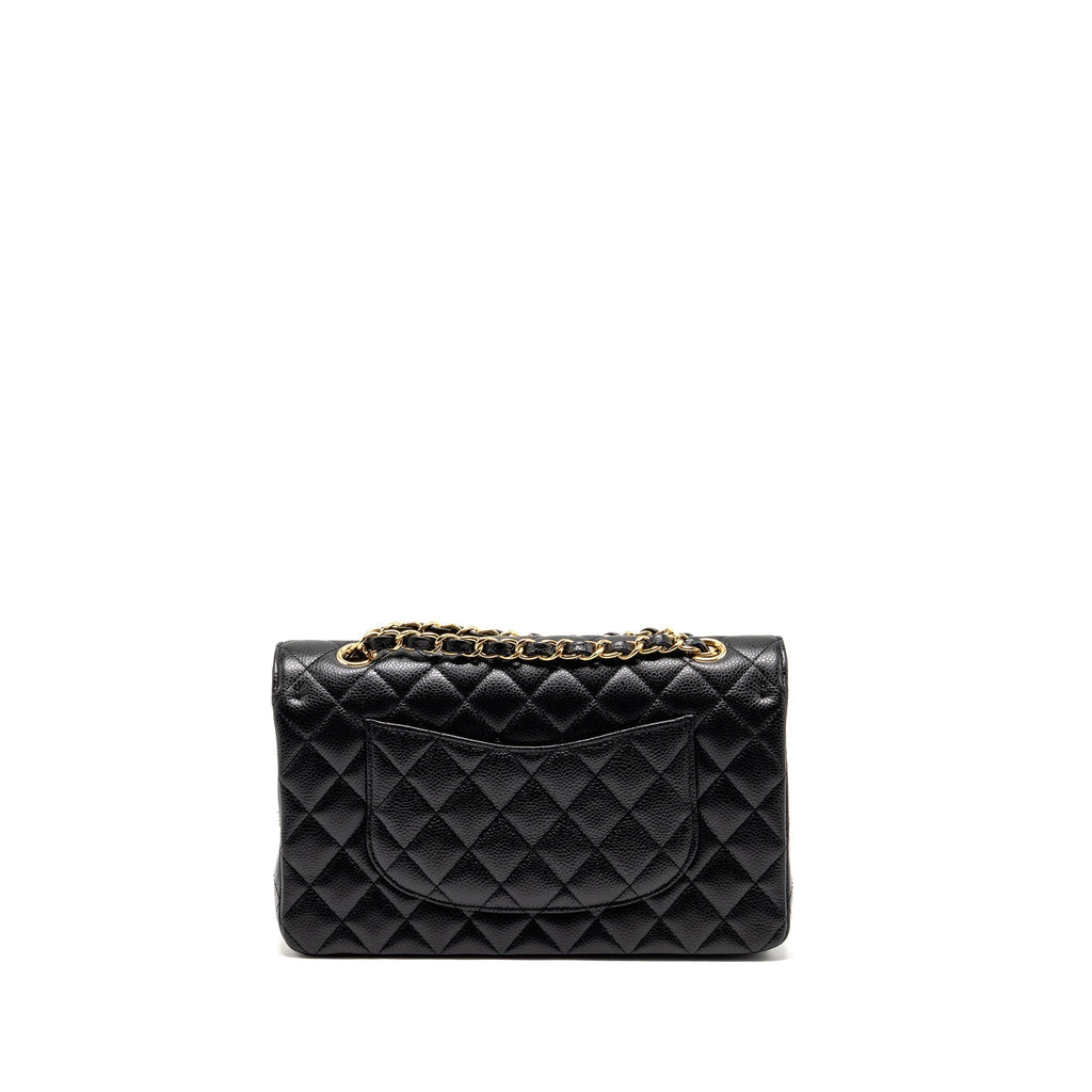CHANEL MEDIUM CLASSIC DOUBLE FLAP BAG CAVIAR BLACK LGHW