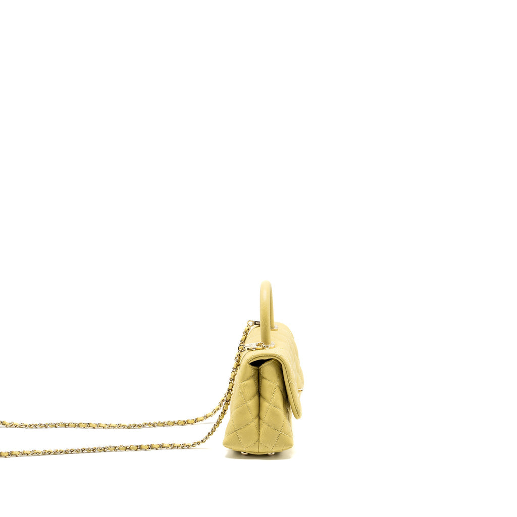 CHANEL MINI COCOHANDLE CAVIAR YELLOW LGHW