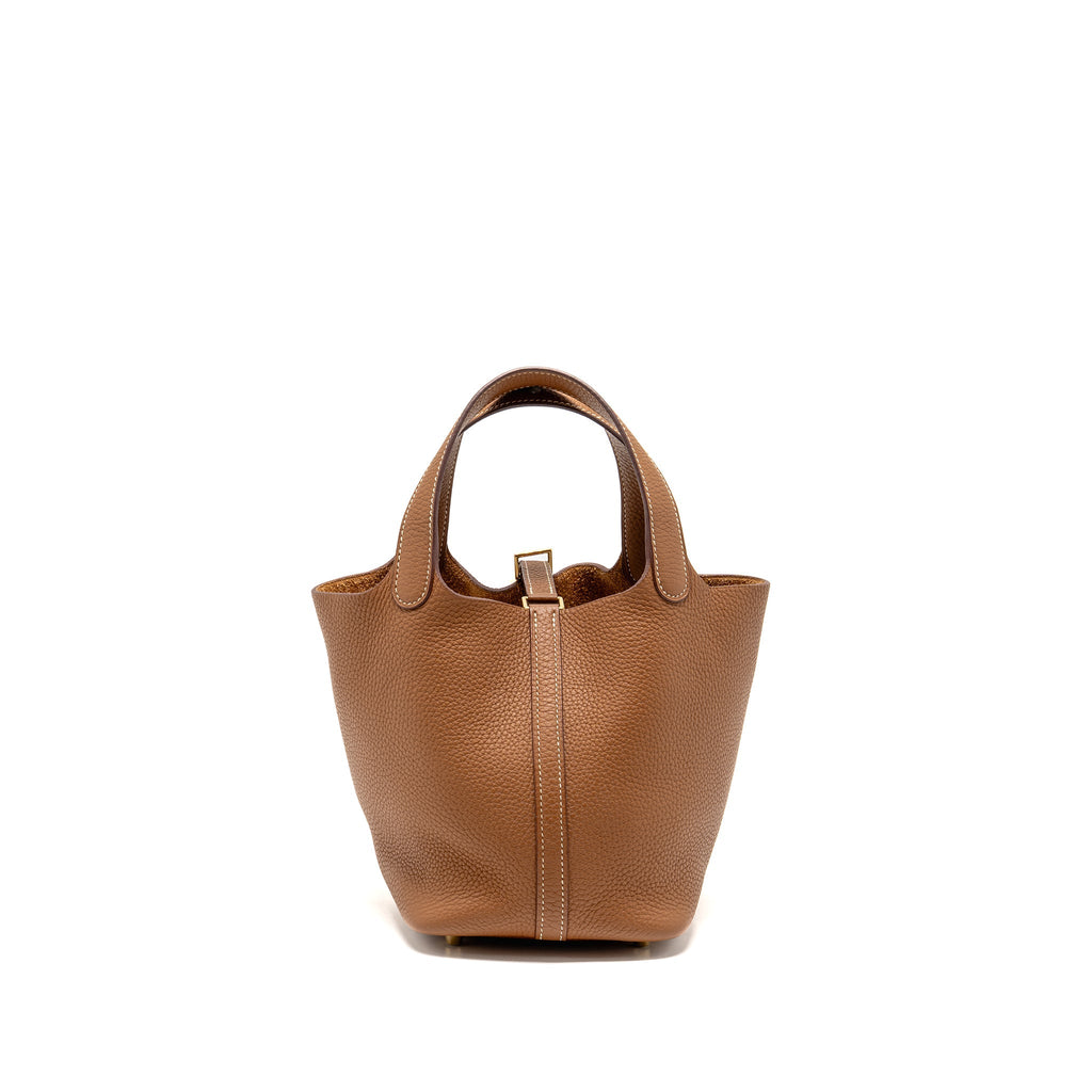 Hermes Picotin 18 Lock Bag Clemence Gold GHW
