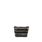 CHANEL SMALL GABRIELLE HOBO BAG LIMITED EDITION SEQUINS BLACK/GOLD MULTICOLOURED HARDWARE