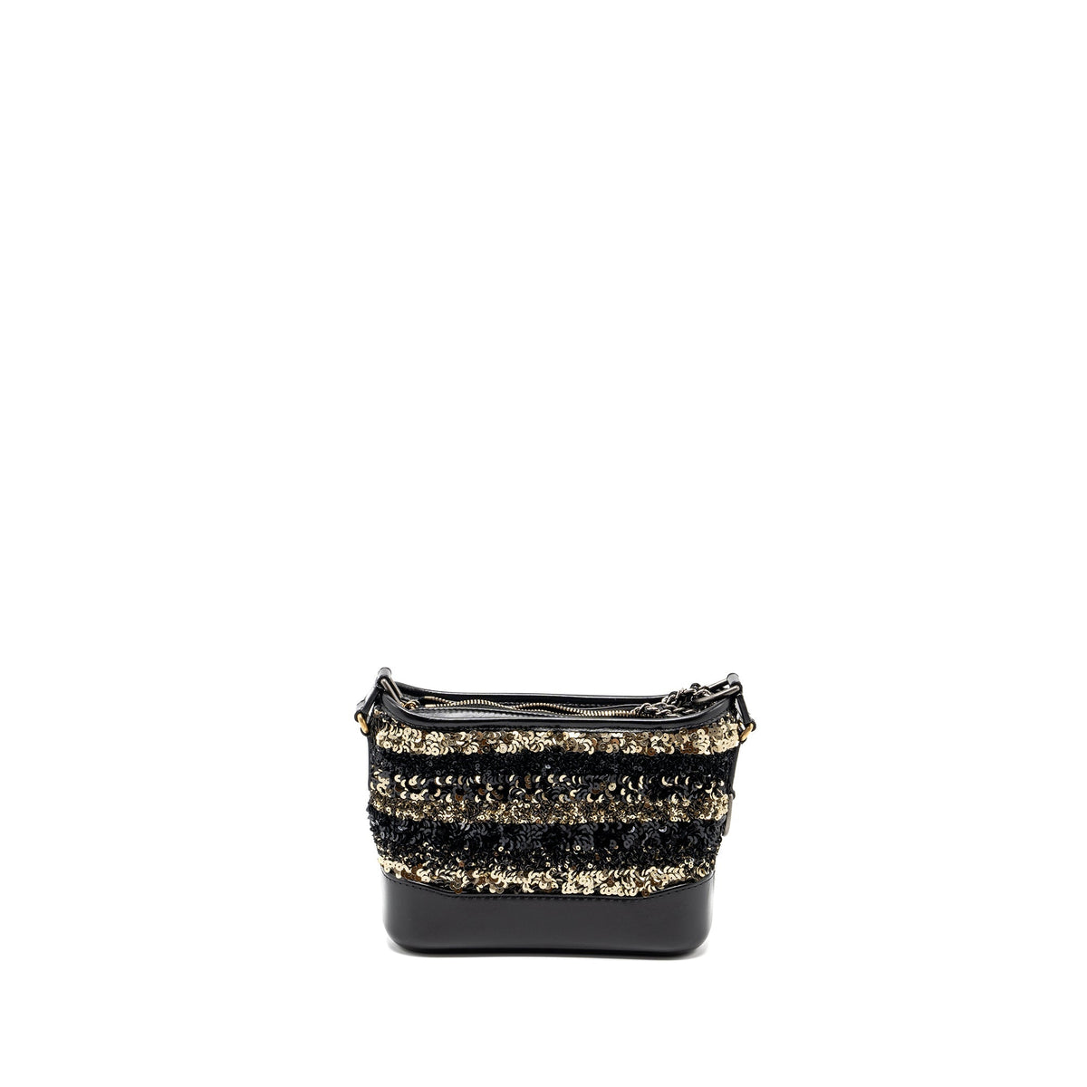 CHANEL SMALL GABRIELLE HOBO BAG LIMITED EDITION SEQUINS BLACK/GOLD MULTICOLOURED HARDWARE