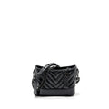 CHANEL SMALL GABRIELLE HOBO BAG CHEVRON AGED CALFSKIN SO BLACK