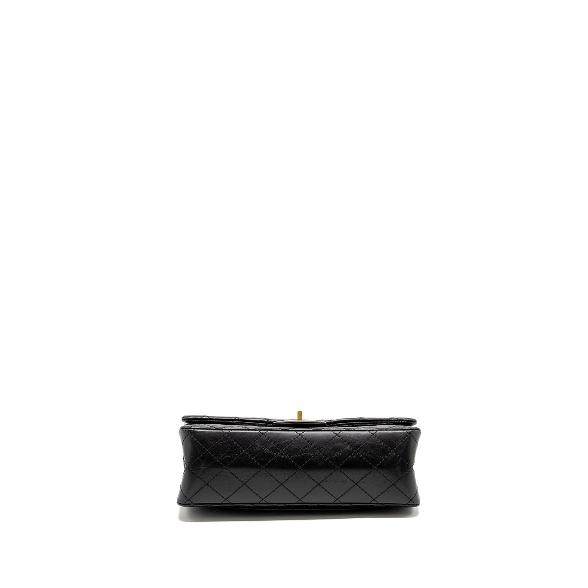 CHANEL SMALL 2.55 REISSUE DOUBLE FLAP BAG AGED CALFSKIN BLACK GHW (MICROCHIP)