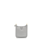 Hermes Mini Evelyne Clemence Blue Pale/Gris Etain GHW