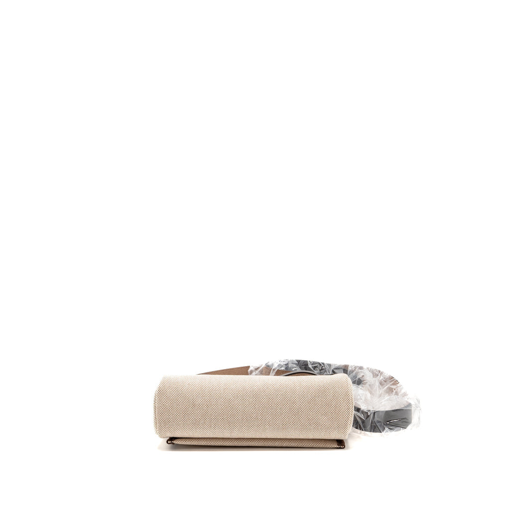 Hermes Herbag Mini Canvas/Hunter Leather Ecru-Beige/Ebene SHW