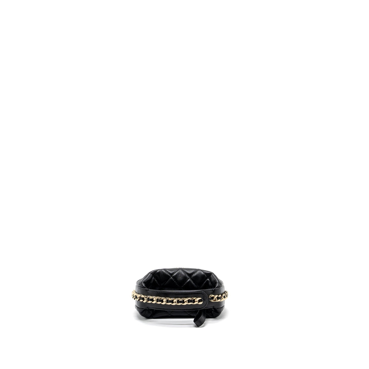 CHANEL 23C ROUND CLUTCH LAMBSKIN BLACK GHW (MICROCHIP)