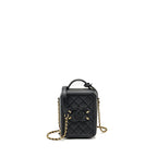 CHANEL FILIGREE VERTICAL VANITY CASE CAVIAR BLACK GHW