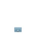 CHANEL CLASSIC FLAP CARD HOLDER CAVIAR BLUE LGHW