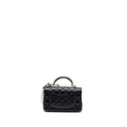 CHANEL 22P LION CHARM TOP HANDLE MINI RECTANGULAR FLAP BAG LAMBSKIN BLACK LGHW (MICROCHIP)
