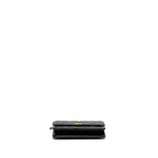 CHANEL PEARL CRUSH WALLET ON CHAIN LAMBSKIN BLACK GHW (MICROCHIP)