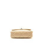 CHANEL LARGE 19 BAG LAMBSKIN LIGHT BEIGE MULTICOLOUR HARDWARE (MICROCHIP)