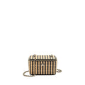 CHANEL LONG VANITY CASE BAG RAFFIA/CALFSKIN BLACK/BEIGE LGHW