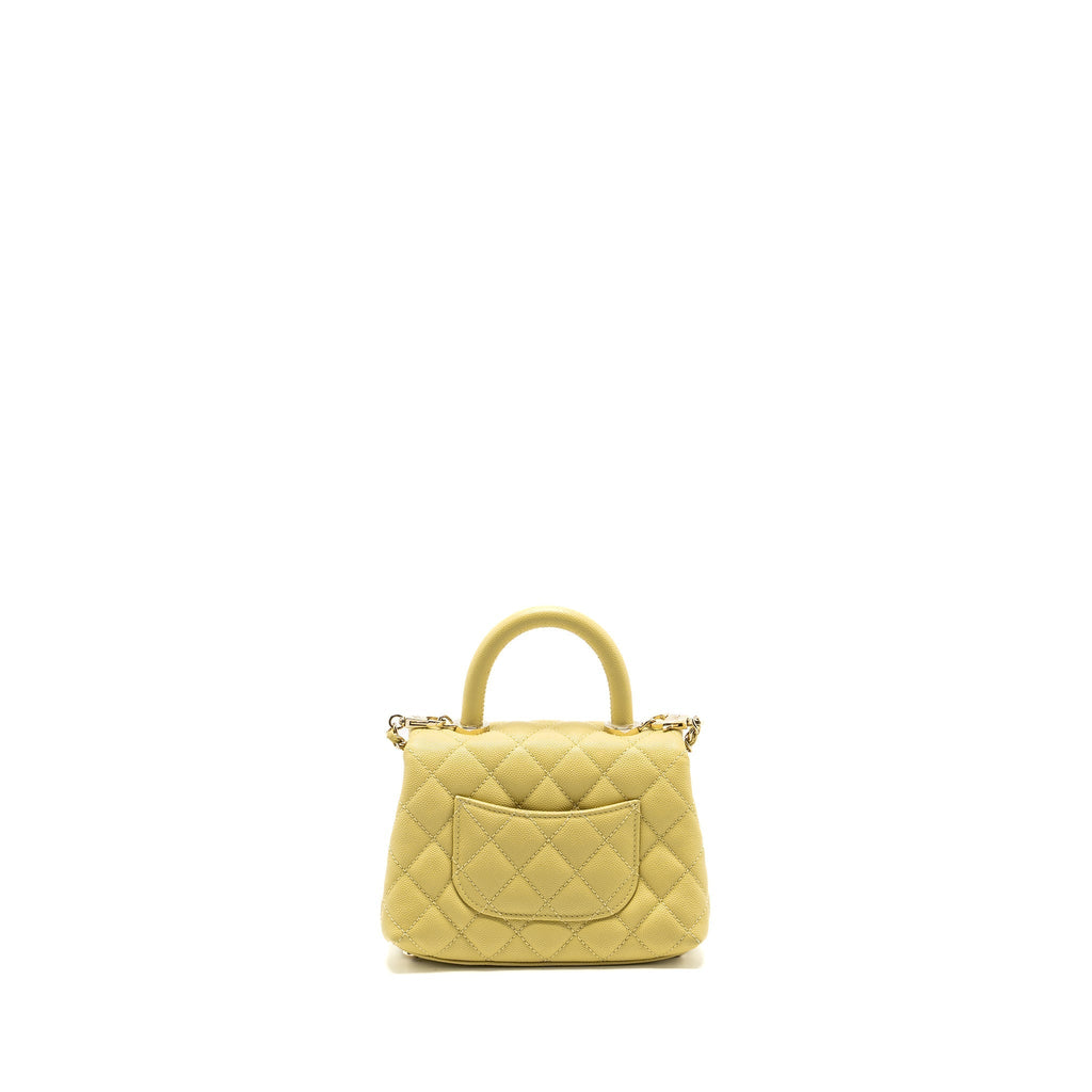 CHANEL MINI COCOHANDLE CAVIAR YELLOW LGHW