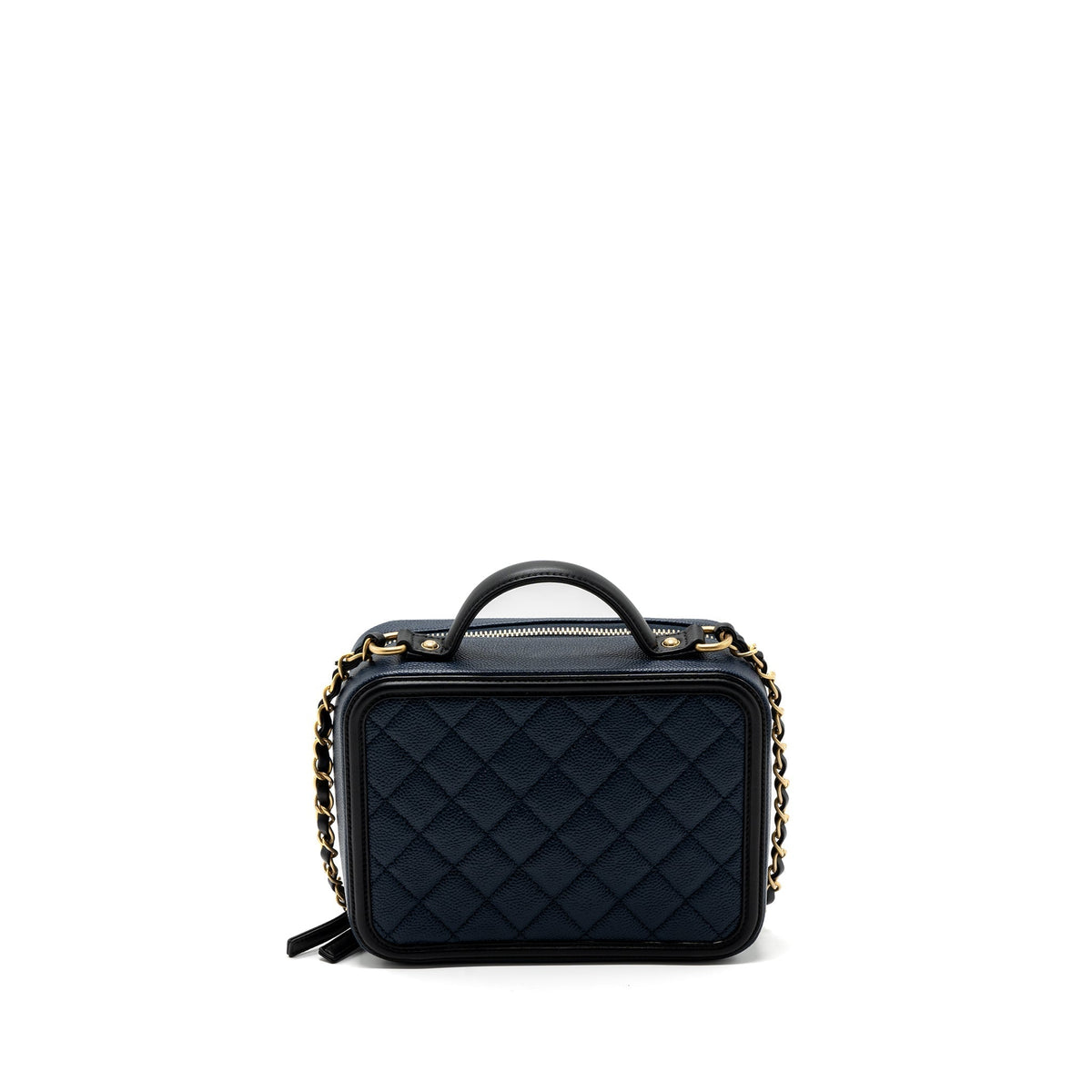 CHANEL FILIGREE CAMERA BAG CAVIAR DARK BLUE/ BLACK GHW