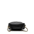 CHANEL 22B HOBO BAG LAMBSKIN BLACK BRUSHED GHW (MICROCHIP)