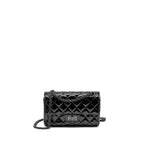 CHANEL MINI 2.55 REISSUE PATENT SO BLACK