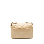 CHANEL LARGE 19 BAG LAMBSKIN LIGHT BEIGE MULTICOLOUR HARDWARE (MICROCHIP)