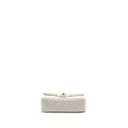 CHANEL PEARL CRUSH MINI RECTANGULAR FLAP BAG LAMBSKIN WHITE GHW (MICROCHIP)