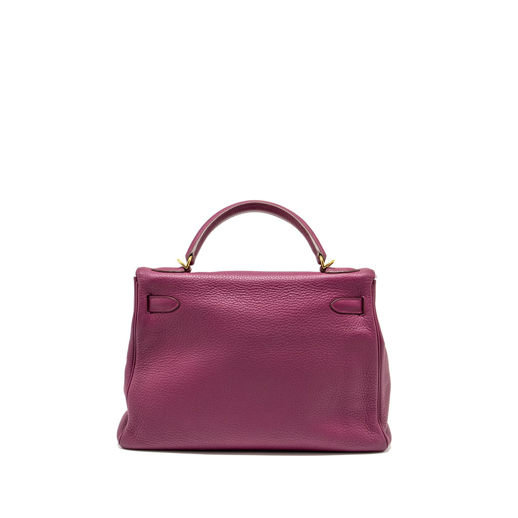Hermes Kelly 32 Clemence Purple Tosca GHW