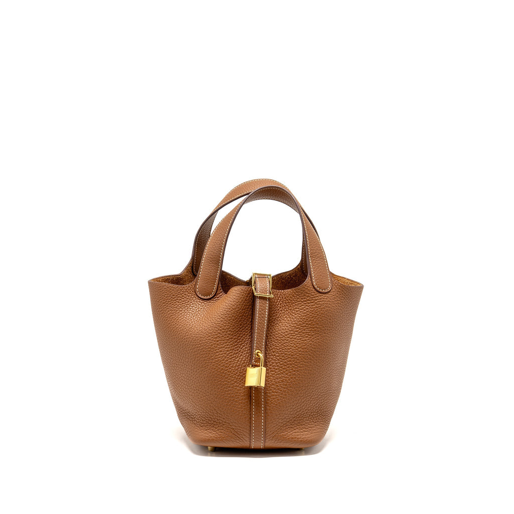 Hermes Picotin 18 Lock Bag Clemence Gold GHW