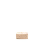CHANEL PEARL CRUSH MINI SQUARE FLAP BAG LAMBSKIN LIGHT BEIGE GHW (MICROCHIP)