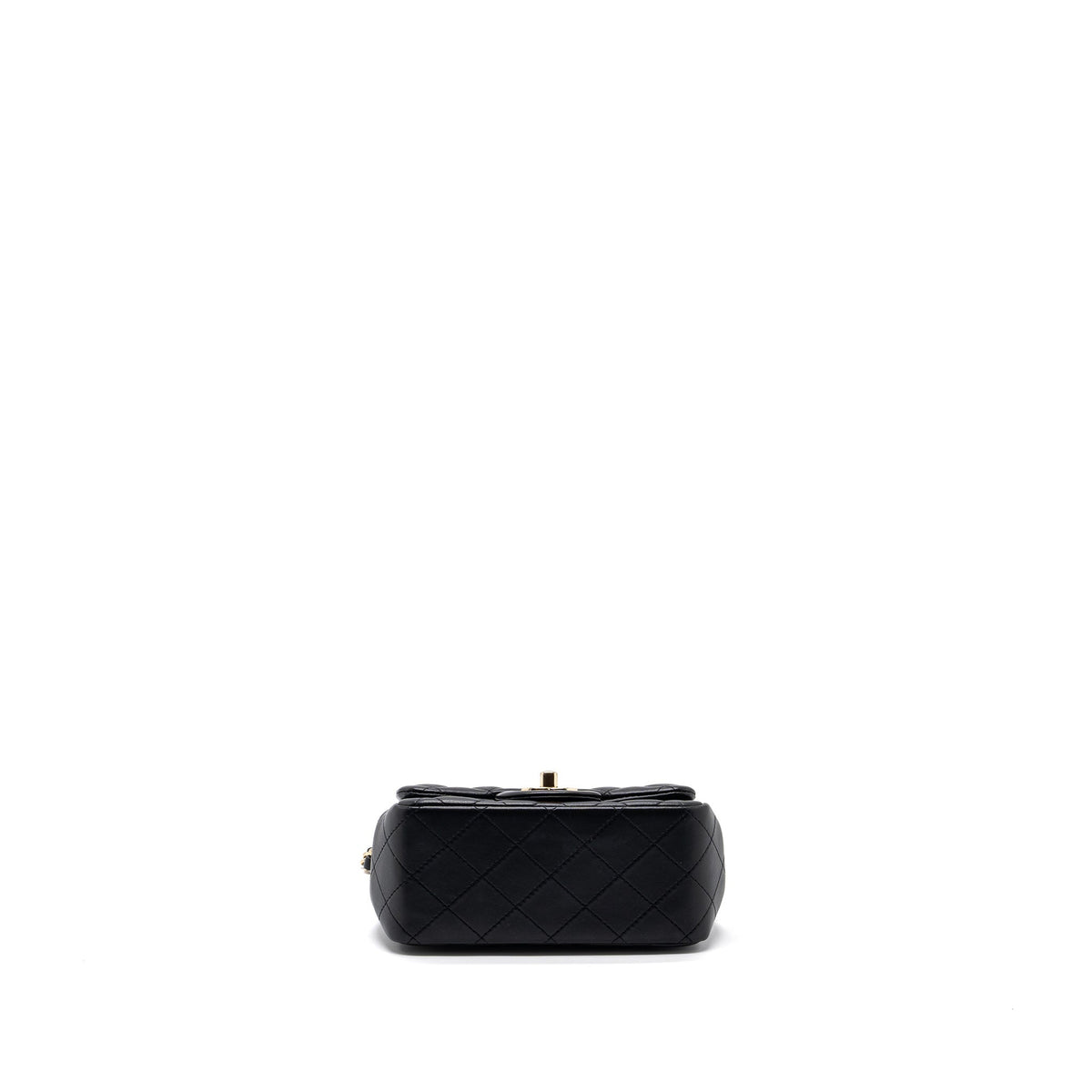 CHANEL CLASSIC MINI SQUARE FLAP BAG LAMBSKIN BLACK LGHW