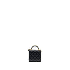 CHANEL 22B TOP HANDLE MINI FLAP CLUTCH LAMBSKIN BLACK GHW (MICROCHIP)