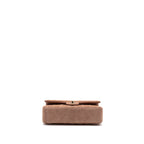 CHANEL MEDIUM CLASSIC DOUBLE FLAP BAG SUEDE LEATHER LIGHT BROWN LGHW (MICROCHIP )