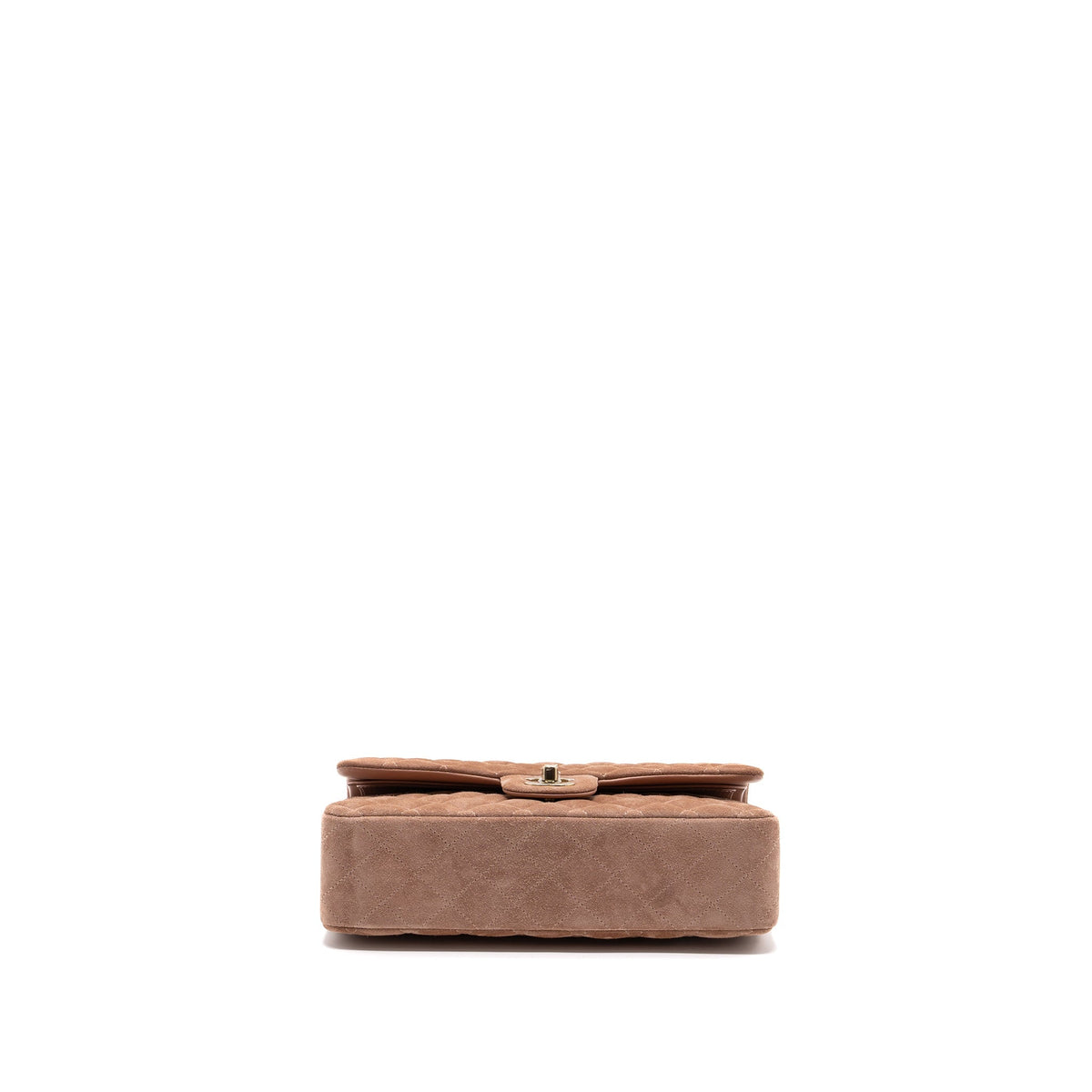 CHANEL MEDIUM CLASSIC DOUBLE FLAP BAG SUEDE LEATHER LIGHT BROWN LGHW (MICROCHIP )