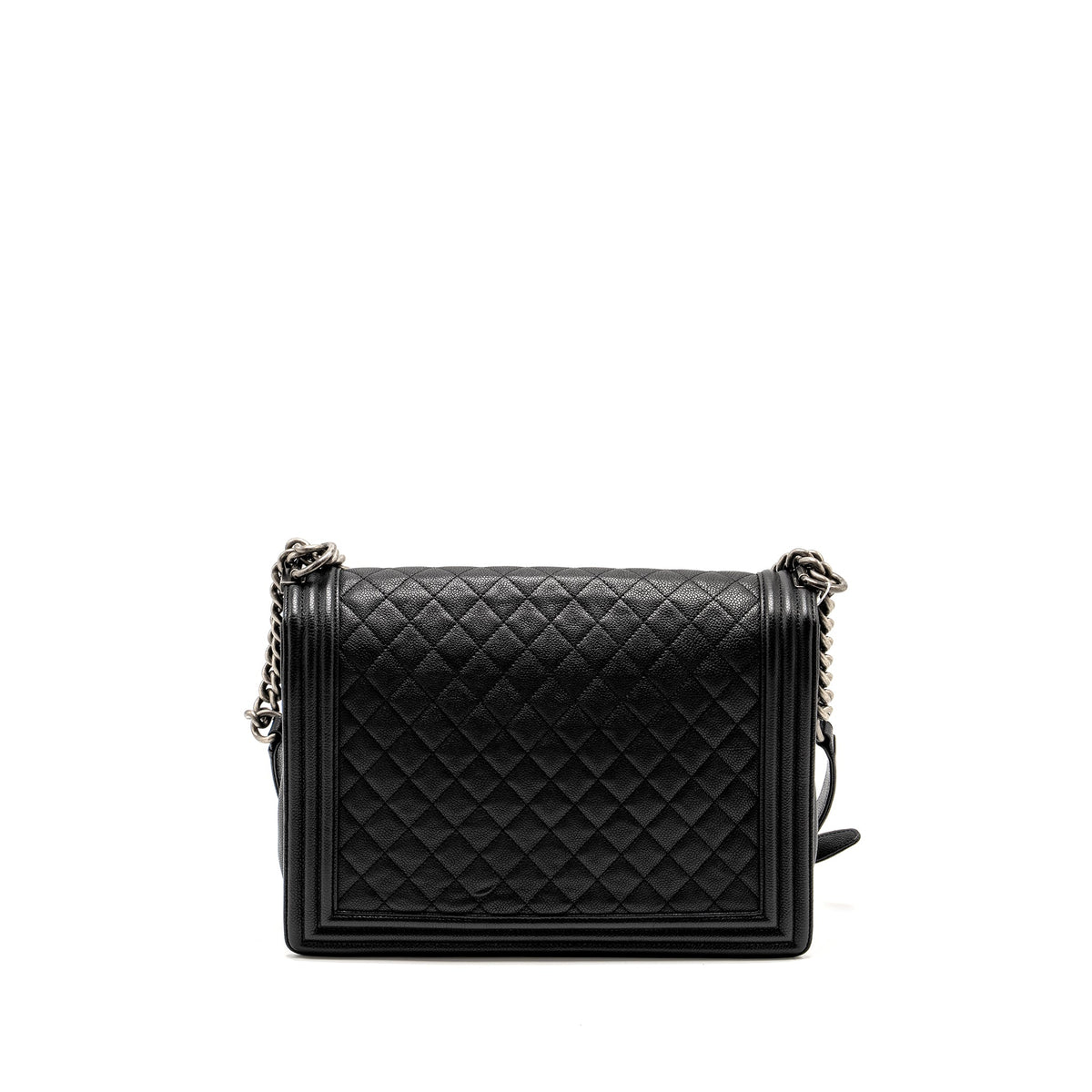 CHANEL MAXI BOY BAG CAVIAR BLACK RUTHENIUM HARDWARE