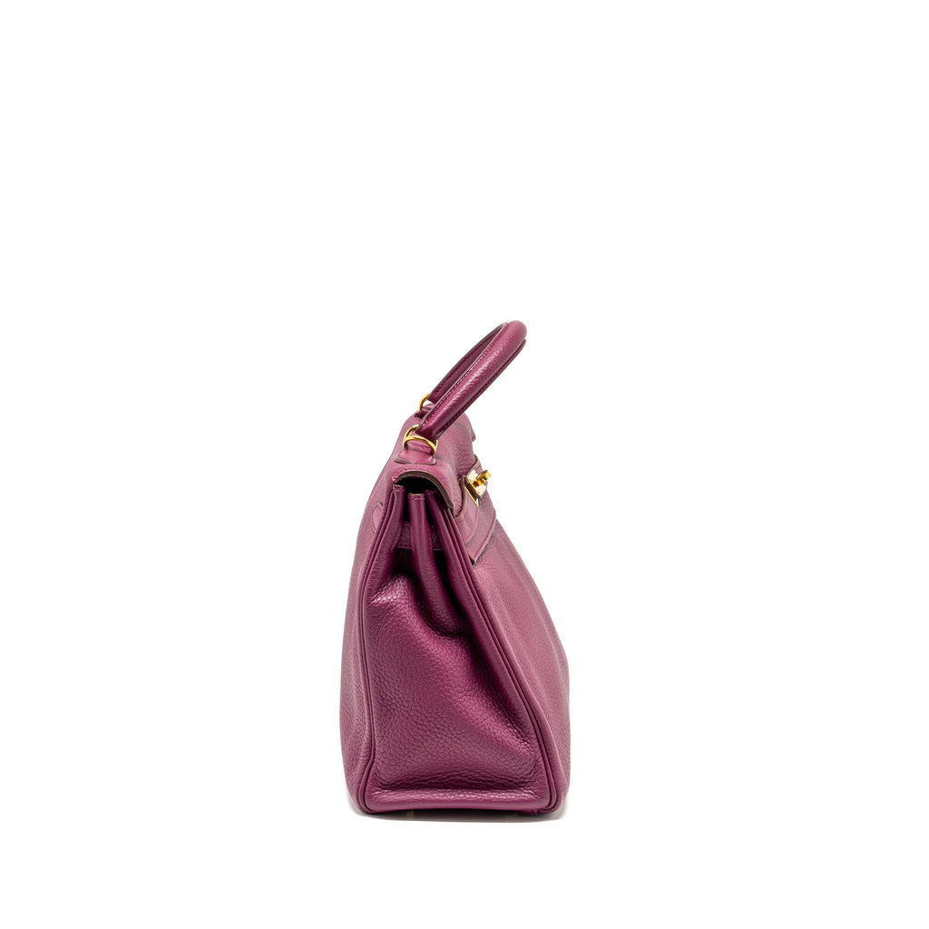 Hermes Kelly 32 Clemence Purple Tosca GHW
