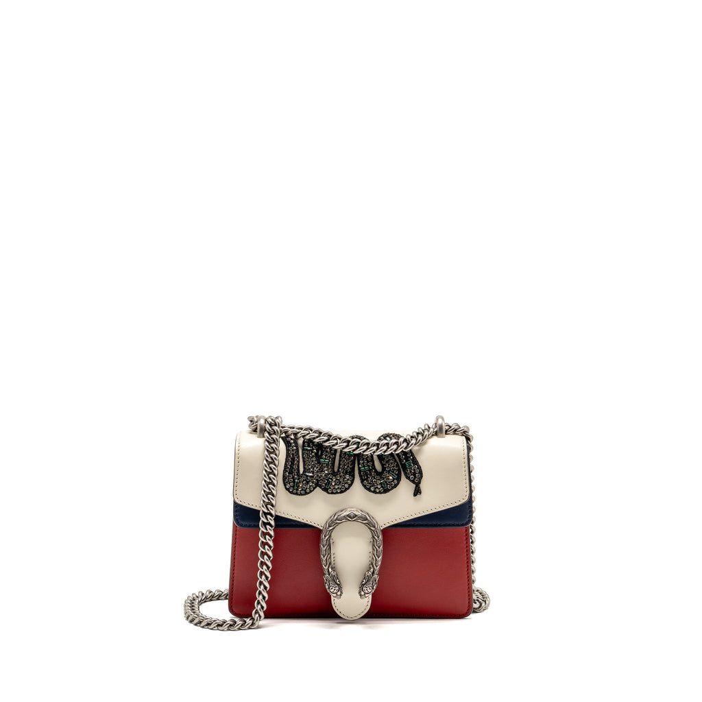 Gucci mini Dionysus bag calfskin multicolor white / black / red SHW