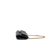 CHANEL SMALL 2.55 REISSUE DOUBLE FLAP BAG AGED CALFSKIN BLACK GHW