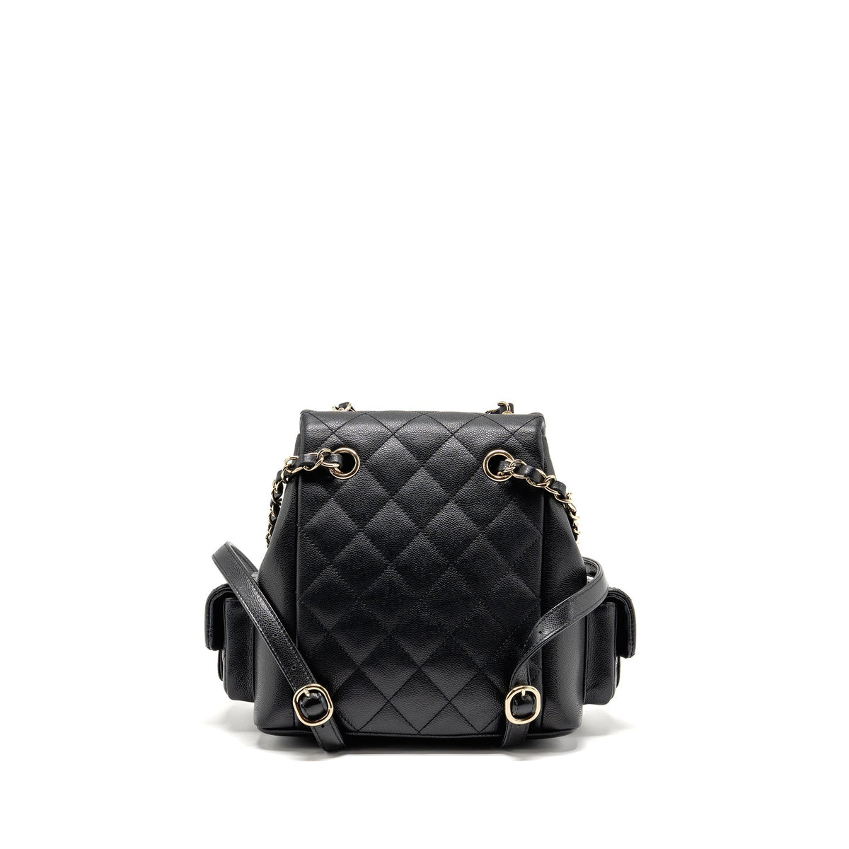 CHANEL TRIPLE POCKET BACKPACK CAVIAR BLACK LGHW (MICROCHIP)
