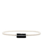CHANEL MAXI PEARL CLUTCH WITH CHAIN LAMBSKIN BLACK LGHW